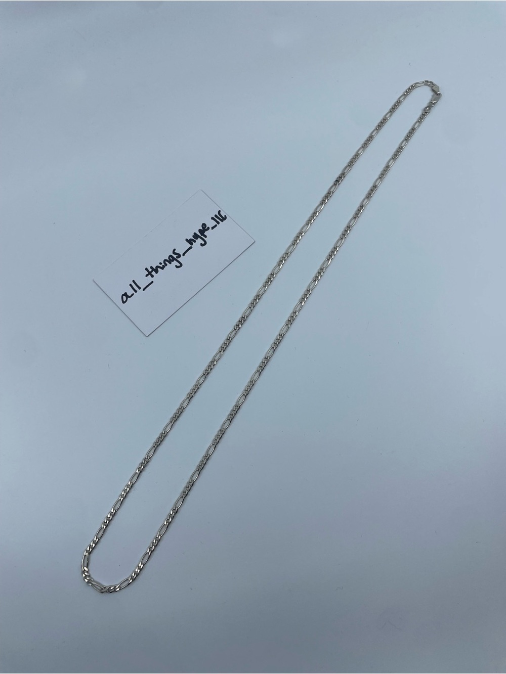 925 Sterling Silver 30” Figaro Chain Necklace 3.5mm 17.65g Lobster Clasp Italy